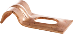 Product image for Cully 105SC Slotted One-Hole Strap, Jiffy Clip®, Fits 1/4" Outside Diameter Copper Tubing, Copper Plated