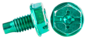 Product image for Cully 80022BFG 10-32 x 3/8" Green Grounding Screws, Type C Point, Hex Washer Head, Hex/Phillips/Slotted/Square, Zinc, Carton