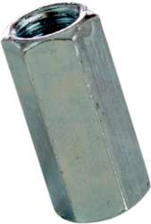 Product image for Cully 59604J 1/4"-20 Rod Coupling, Hex, Zinc