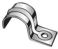 Product image for Minerallac 145J25 Jiffy Clip, One Hole Strap, Fits 3/4" EMT Conduit & SER Cable 1 & 1/0, Pre-Galvanized