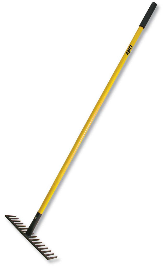 Product image for Cully 37167 Forged Level Head Rock Rake, 66" Fiberglass Handle