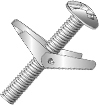 Product image for Cully 58565 1/4-20 x 4" Toggle Bolts and Wings, Mushroom Head, Phillips/Slotted, Zinc