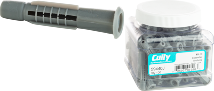 Product image for Cully 59440J #8-10 Plastic Expander Anchors, Gray, Jar