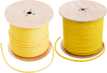 Product image for Minerallac 67834 3/8" x 3600ft Yellow Polypropylene Pull Rope, Work Load 243 lbs.