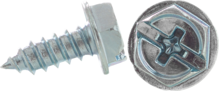 Product image for Cully 77032J 10 x 2" Self-Tapping Sheet Metal Screws, Hex Washer Head, Phillips/Slotted, Zinc Plated, Jar