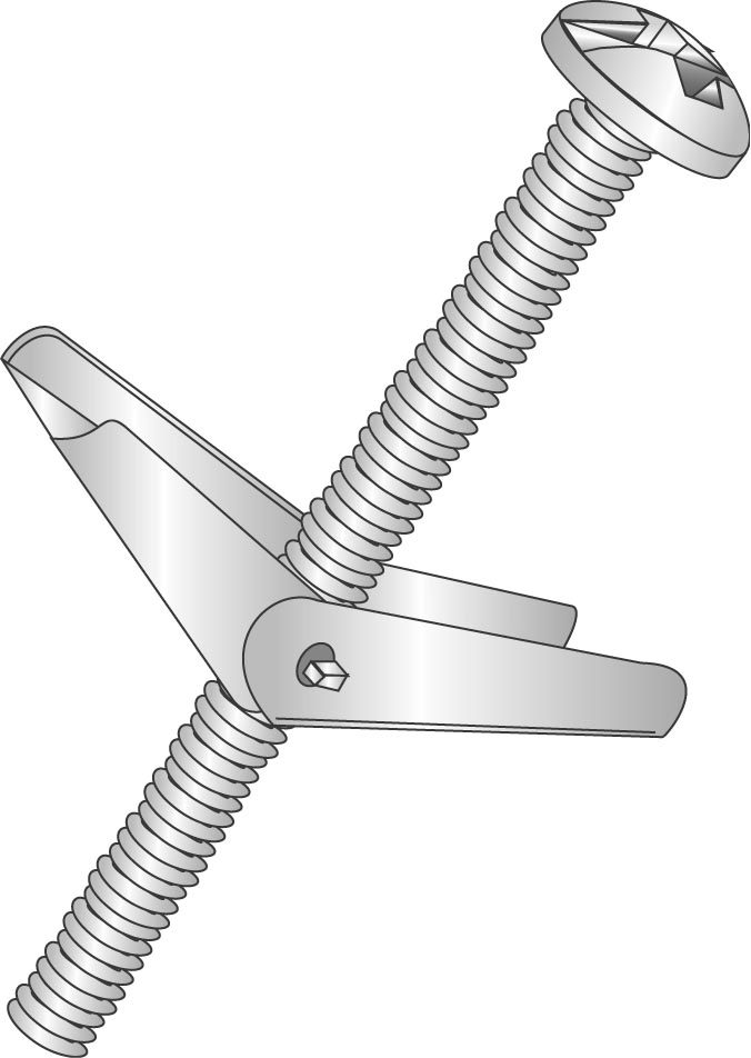 Product image for Cully 58564 1/4-20 x 4" Toggle Bolts and Wings, Mushroom Head, Square/Slotted, Zinc
