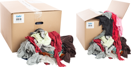 Product image for Cully 37591 All Purpose Rags, 50 LB Box, Recycled Colored T-Shirts
