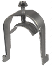 Product image for Minerallac CCOP37 One Piece Strut Clamp with Saddle, Fits 3/8" Conduit, Pre-Galvanized