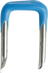 Product image for Minerallac IPVC1HA 1 x 1/2" PVC Dipped Metal Cable Staples, Heavy Duty, Fits 2 Conductor #12 & #14 Romex & other non-metallic cable, Blue