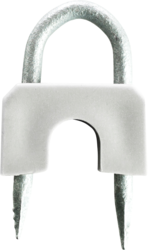 Product image for Minerallac DG2063Q-#4 2 x 5/8 x .162 Diamond Point Staples, Galvanized, includes Plastic Drive Stop® for 7/16" Cable, Gray