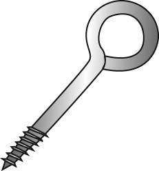 Product image for Cully 66466 1/4 x 3-3/4" Screw Eye Lags, Inside Eye Diameter 1/2", Zinc