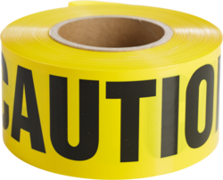 Product image for Cully 94625 3" x 1000' "CAUTION" Barricade Tape, Yellow with Black Lettering