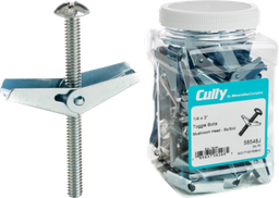 Cully 58564J 1/4-20 x 4" Toggle Bolt & Wing, Mushroom Head, Square/Slotted, Zinc (50/Jar)