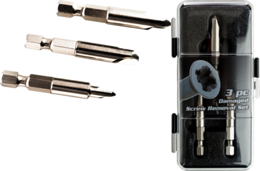 Product image for Cully 96047 Damaged Screw Removal Set, Screw Removers #1, #2, #3, 1/4" Hex Shank