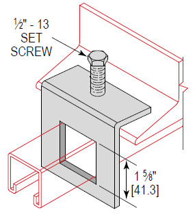 Product image for Minerallac BCSW Beam Clamp to Strut Window Type, Zinc Plated