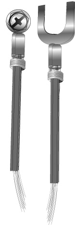 Product image for Cully 80023 12" Grounding Pigtails With Quad Drive Grounding Screw, Insulated, #12 Solid Bare Wire Lead