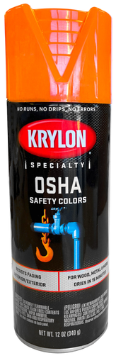 Product image for Cully 37481 Krylon® Industrial Tough Coat® Acrylic Enamel Paint, OSHA Orange, 16 oz