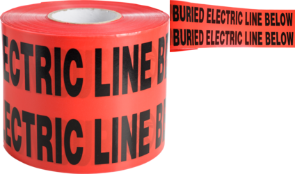 Product image for Cully 94615 6" x 1000' Non-Detectable "CAUTION: BURIED ELECTRIC LINE BELOW" Underground Burial Tape, Red with Black Lettering