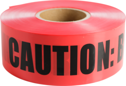 Product image for Cully 94605 3" x 1000' Non-Detectable "CAUTION: BURIED ELECTRIC LINE BELOW" Underground Burial Tape, Red with Black Lettering