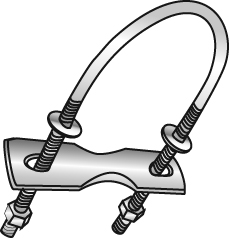 Product image for Cully 67005 5 x 2-3/8" U-Bolts with Nuts & Plates, Zinc Plated