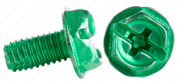 Product image for Cully 80006P 10-32 x 3/8" Green Grounding Screws, Type F Point, Hex Washer Head, Phillips/Slotted, Zinc Plated, Pail