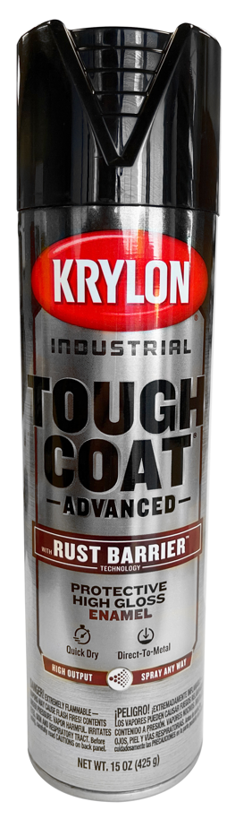 Product image for Cully 37474 Krylon® Industrial Tough Coat® Acrylic Enamel Paint, OSHA Black, 16 oz