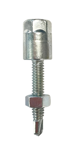 Product image for Cully 59671NJ 1/4-20 x 1-1/2" #3 Rod Hanger for Steel, Vertical Mounting, 3/8" Rod, Zinc Plated, with Nut (25/jar)