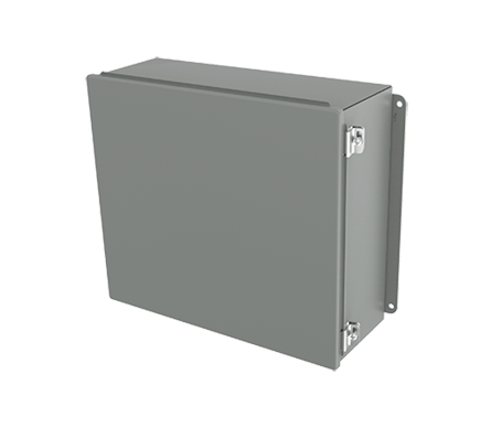 Continuous Hinge, Clamps on Short Side, Type 12, 10.00x8.00x4.00, Gray, Steel