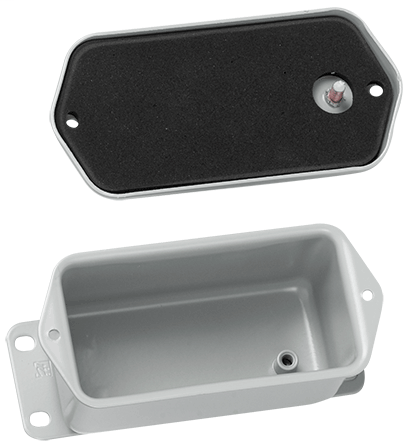 Screw Cover, Contoured, Type 4, 4.00x2.00x2.00, Gray, Steel