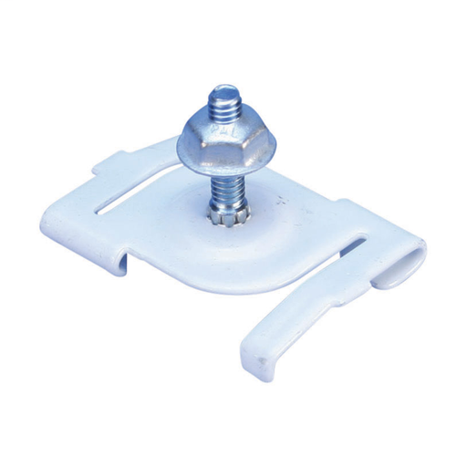 4G8 Twist Clip for Track Lighting, Painted, White, 15/16" T-Grid, #8 Screw, 5/8" Screw, Pal Nut
