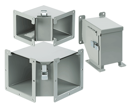 90-Degree Elbows, 8.00x8.00, Gray, Steel, Inside Opening