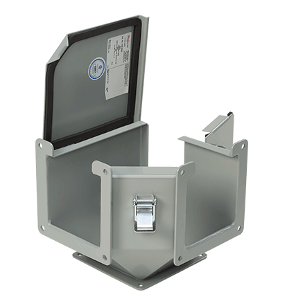 90-Degree Elbow—Outside Top Opening, 6.00x6.00, Gray, Steel