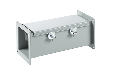 Feed-Through, Type 12 Wireway Straight Section, 2.50x2.50x12.00, Gray, Steel