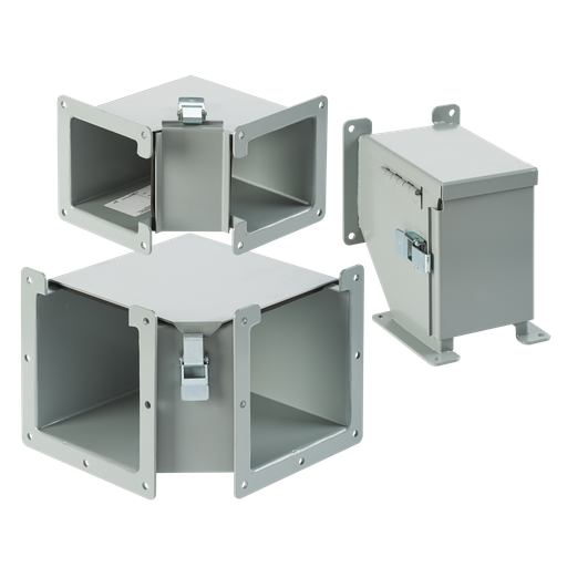 90-Degree Elbows, 8.00x8.00, Gray, Steel, Inside Opening