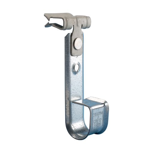 nVent CADDY Cablecat J-Hook with Hammer-On Flange Clip, Steel, Spring Steel, 3/4" dia, 1/8"–1/4" Flange