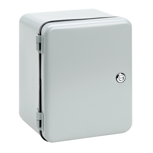 Removable Hinge, Quarter-Turn Latch, Contoured, Type 12, 10x8x4, Gray, Steel