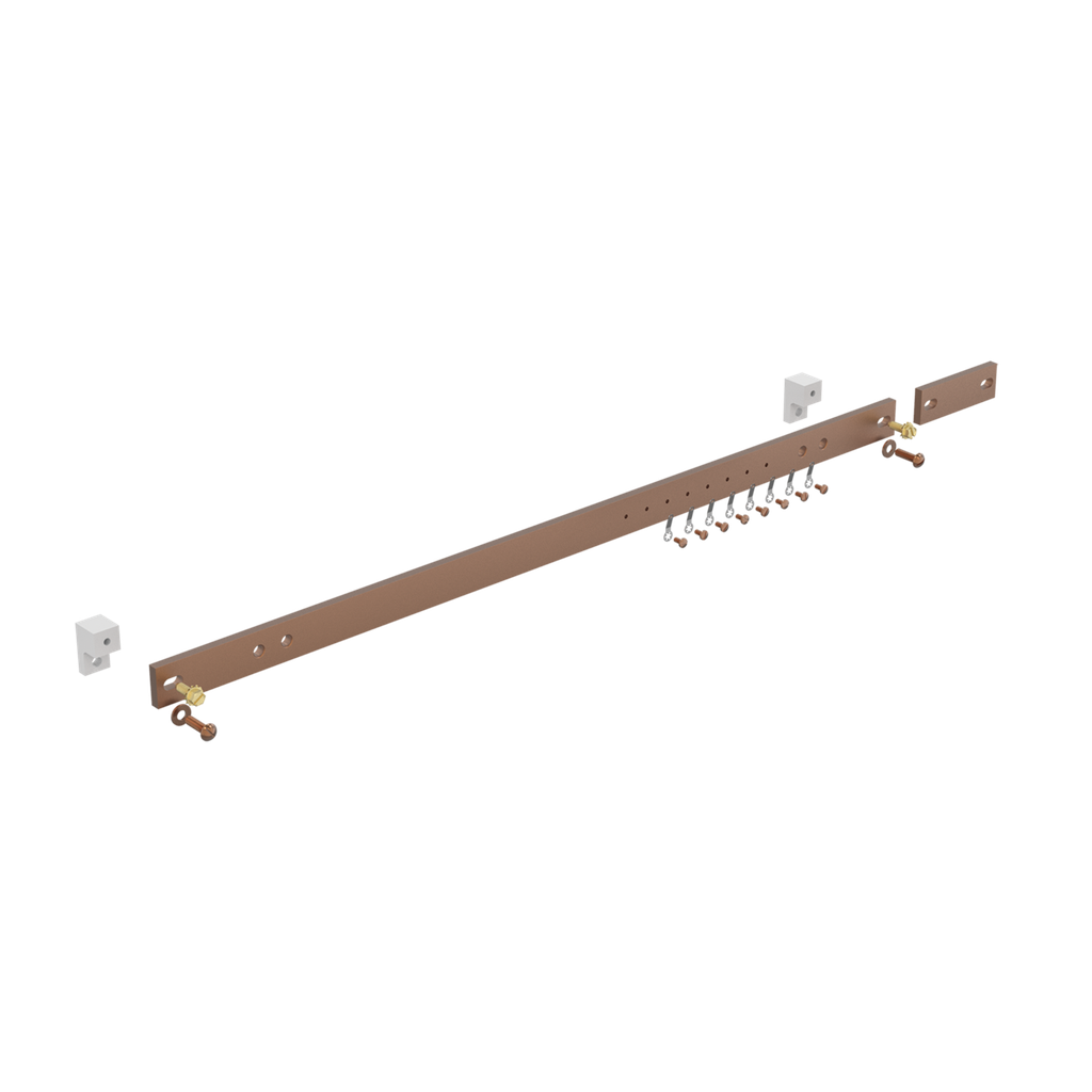 Hoffman DG19 Horizontal Ground Bar Kits, 1" x 19.25", Copper Cooper