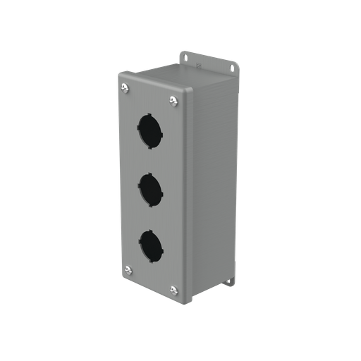 E3PB - Pushbutton Enclosures Type 12, 3PBx30.5mm, Gray, Steel