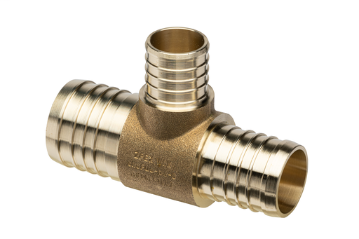(Crimp) XL Brass Tee – Large Diameter, 2-Inch Barb x 1-1/2-Inch Barb x 1-1/4-Inch Barb
