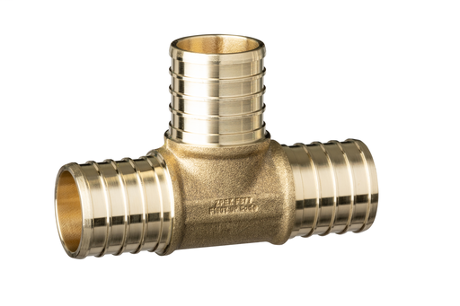 (Crimp) XL Brass Tee – Large Diameter, 1-1/4-Inch Barb x 1-Inch Barb x 3/4-Inch Barb