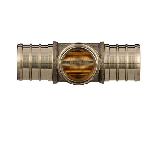 (Crimp) XL Brass Tee – Large Diameter, 1-1/2-Inch Barb x 1-1/4-Inch Barb x 1-1/4-Inch Barb