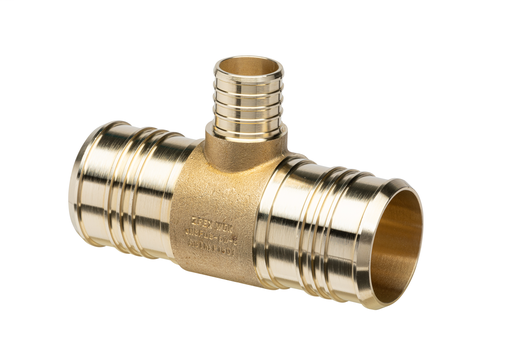 (Crimp) XL Brass Tee – Large Diameter, 1-1/2-Inch Barb x 1-1/4-Inch Barb x 1-Inch Barb
