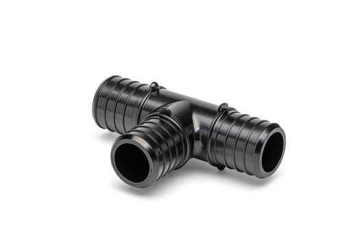 (Crimp) QickSert Polymer Tee - 3/4-Inch Barb x 1/2-Inch Barb x 3/4-Inch Barb