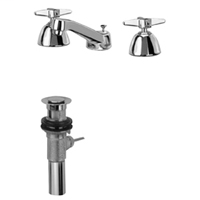 Z831R2-XL-P - AquaSpec® widespread faucet with 5" cast spout, cross handles and pop-up drain
