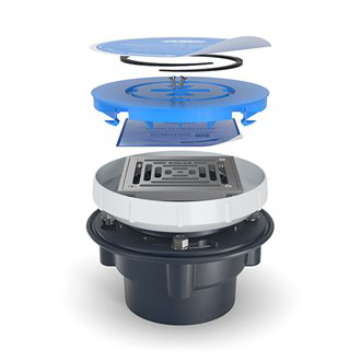 EZ1-PV3-ST-SS - EZ1 PVC Drain with 5" Square Stainless Steel Strainer and 3" x 4" Solvent Weld Outlet