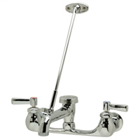 Z842M1 - AquaSpec® wall-mount faucet with 6" vacuum breaker spout, lever handles, pail hook, 3/4" hose end and brace