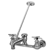 Z842M2 - AquaSpec® wall-mount faucet with 6" vacuum breaker spout, cross handles, pail hook, 3/4" hose end and brace