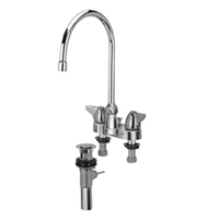 Z812C3-XL-P - AquaSpec® centerset 8" gooseneck faucet with dome lever handles and pop-up drain