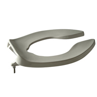 Z5956SS-AM Elongated, premium white, open front toilet seat, less cover, with stainless steel check hinge and Anti-microbial protection