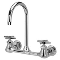 Z842B2 - AquaSpec® wall-mount sink faucet with 5-3/8" gooseneck and cross handles